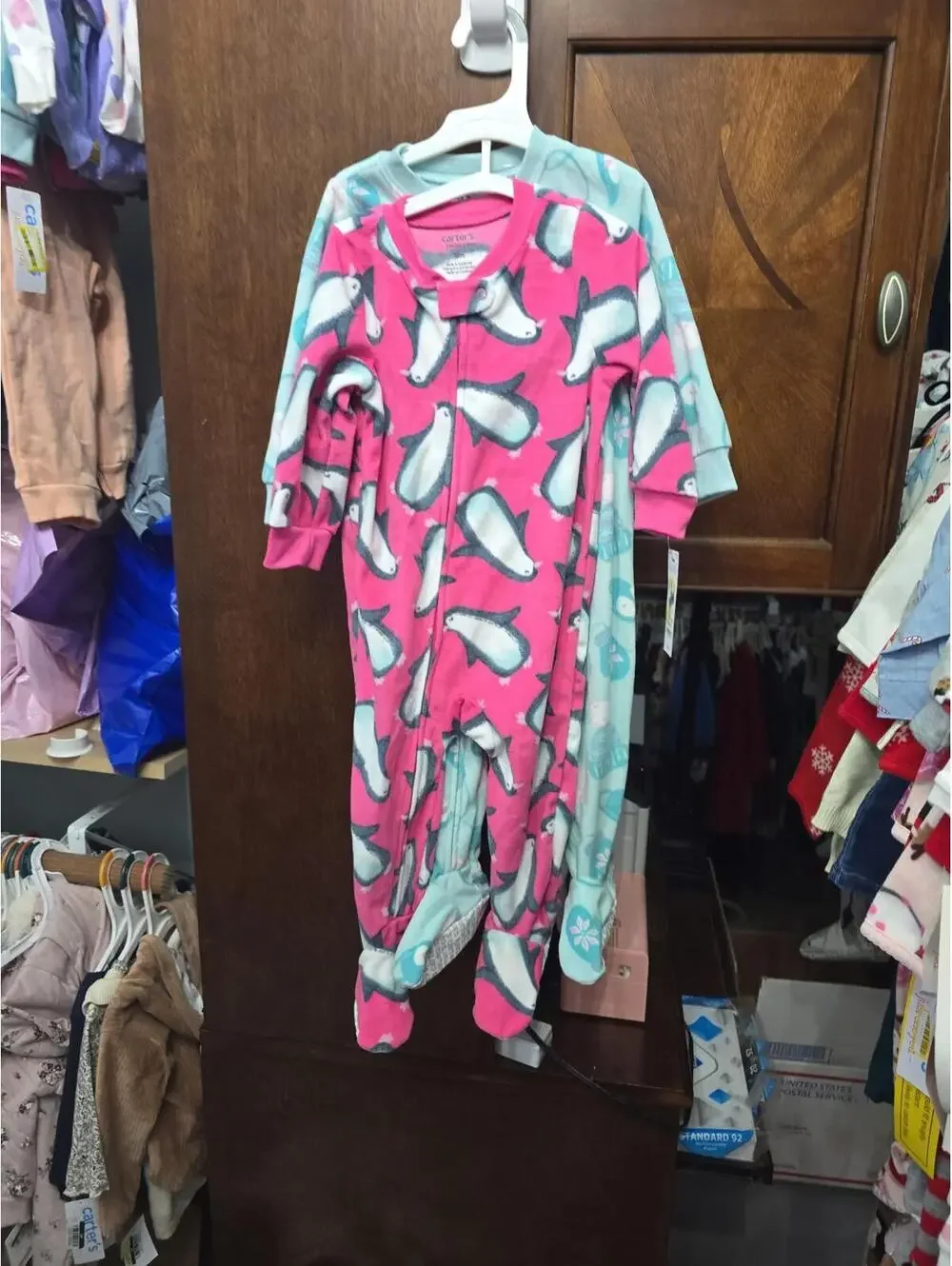 18m brand new 2 pack  fleece footed pajamas.Item 735